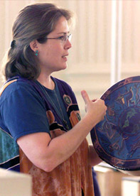 Toni demonstrates the frame drum