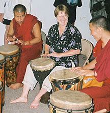 Monks drumming